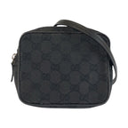 Gucci Black Silver GG Canvas Leather Shoulder Bag Pochette
