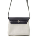 Hermes Shoulder Bag Herbag Zip Mini Ardoise Ecru Silver Toile
