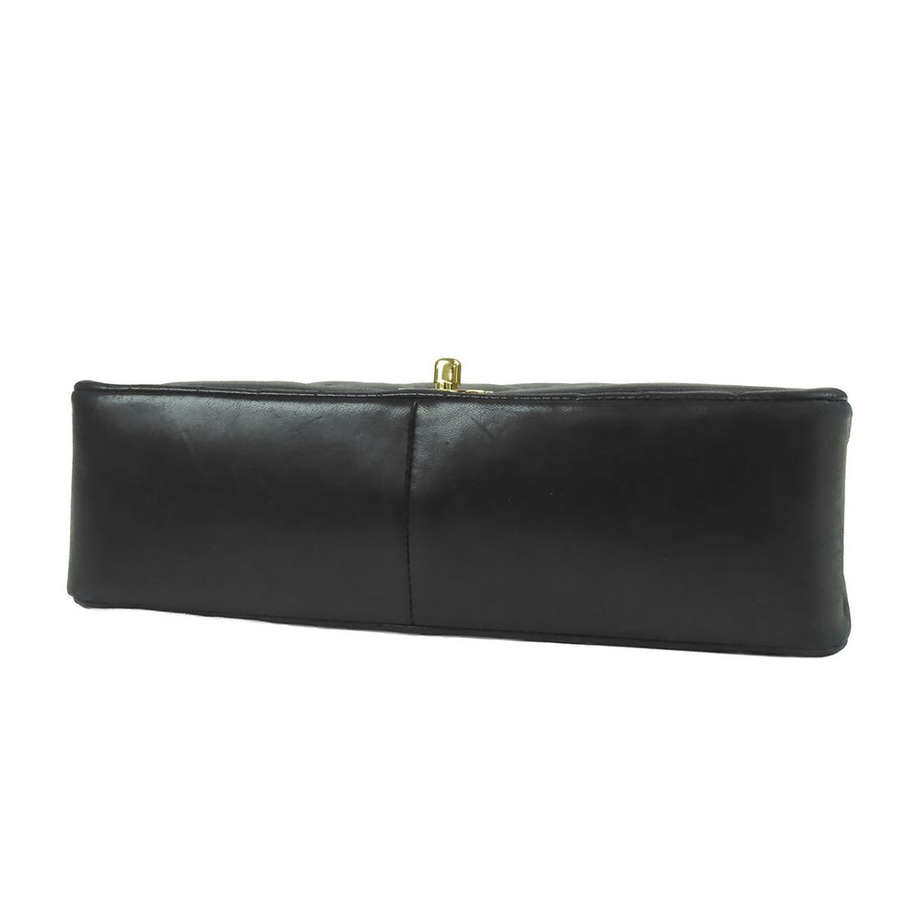 Chanel Chain Shoulder Bag Black Gold Lambskin Quilted Diana 25 Vintage — view 3