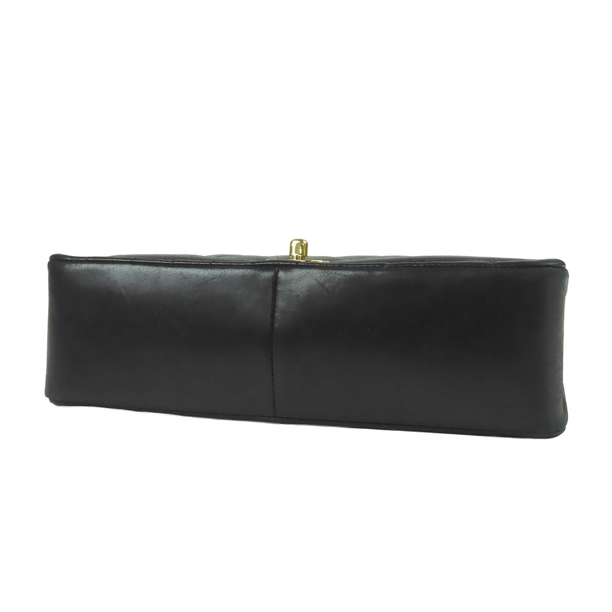 Chanel Chain Shoulder Bag Black Gold Lambskin Quilted Diana 25 Vintage — view 3