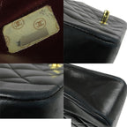 Chanel Chain Shoulder Bag Black Gold Lambskin Quilted Diana 25 Vintage — view 6