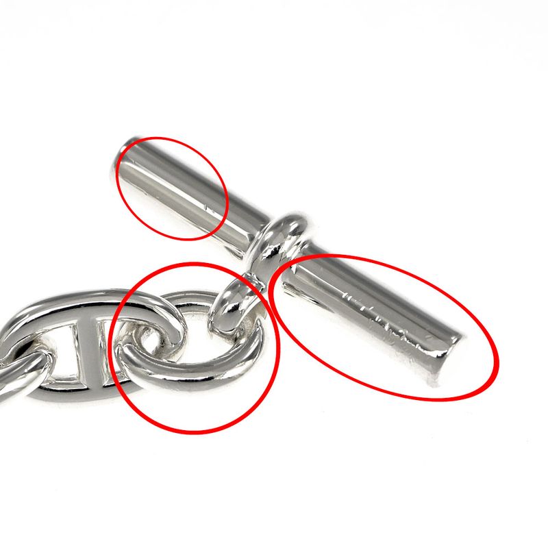 Hermes Chaine D'ancre MM 13 Frames AG 925 Silver Bracelet Bangle — view 8