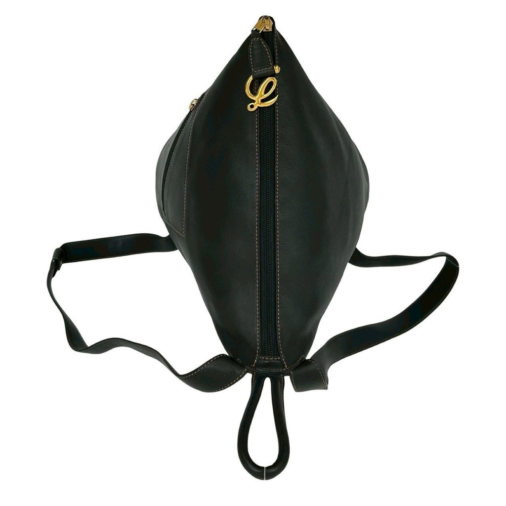 Loewe Vintage Logo Leather Sac Backpack Black — view 4