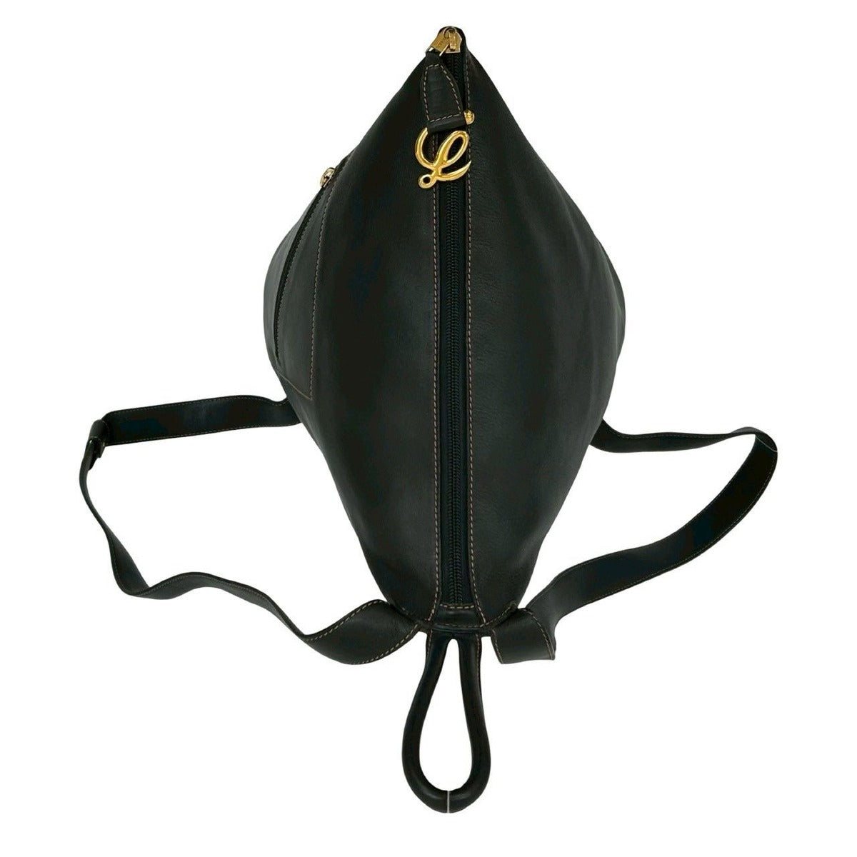 Loewe Vintage Logo Leather Sac Backpack Black — view 4