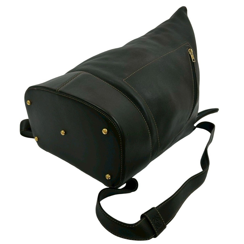 Loewe Vintage Logo Leather Sac Backpack Black — view 8