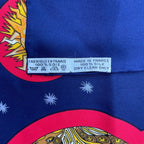 Hermes Scarf Silk Carre 90 le Roy Soleil Sun King Navy — view 8