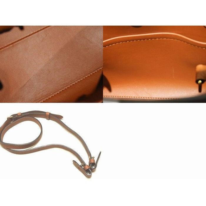 Louis Vuitton Mila PM 2-Way Tote Brown Calf Leather Handbag Gold 8C — view 4