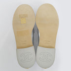 Chanel CC Logo Leather Loafers Silver Gold Hardware 37 1 2 — view 8
