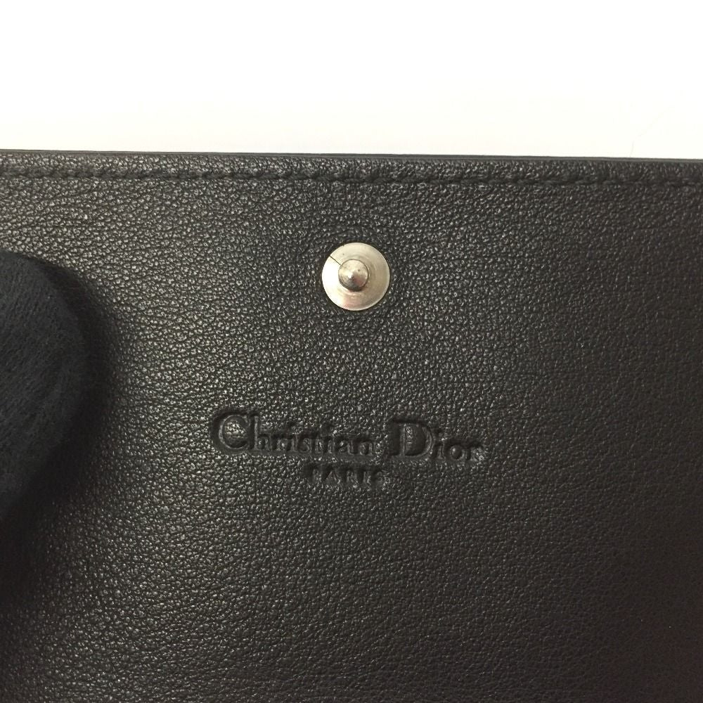 Christian Dior Enamel Cannage Card Case Black — view 5