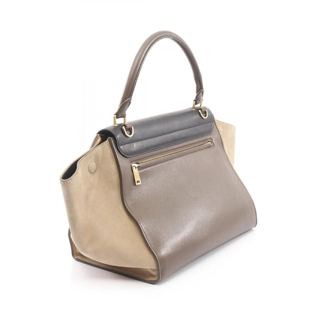 Celine Handbag Trapeze Black Beige Brown Leather — view 2