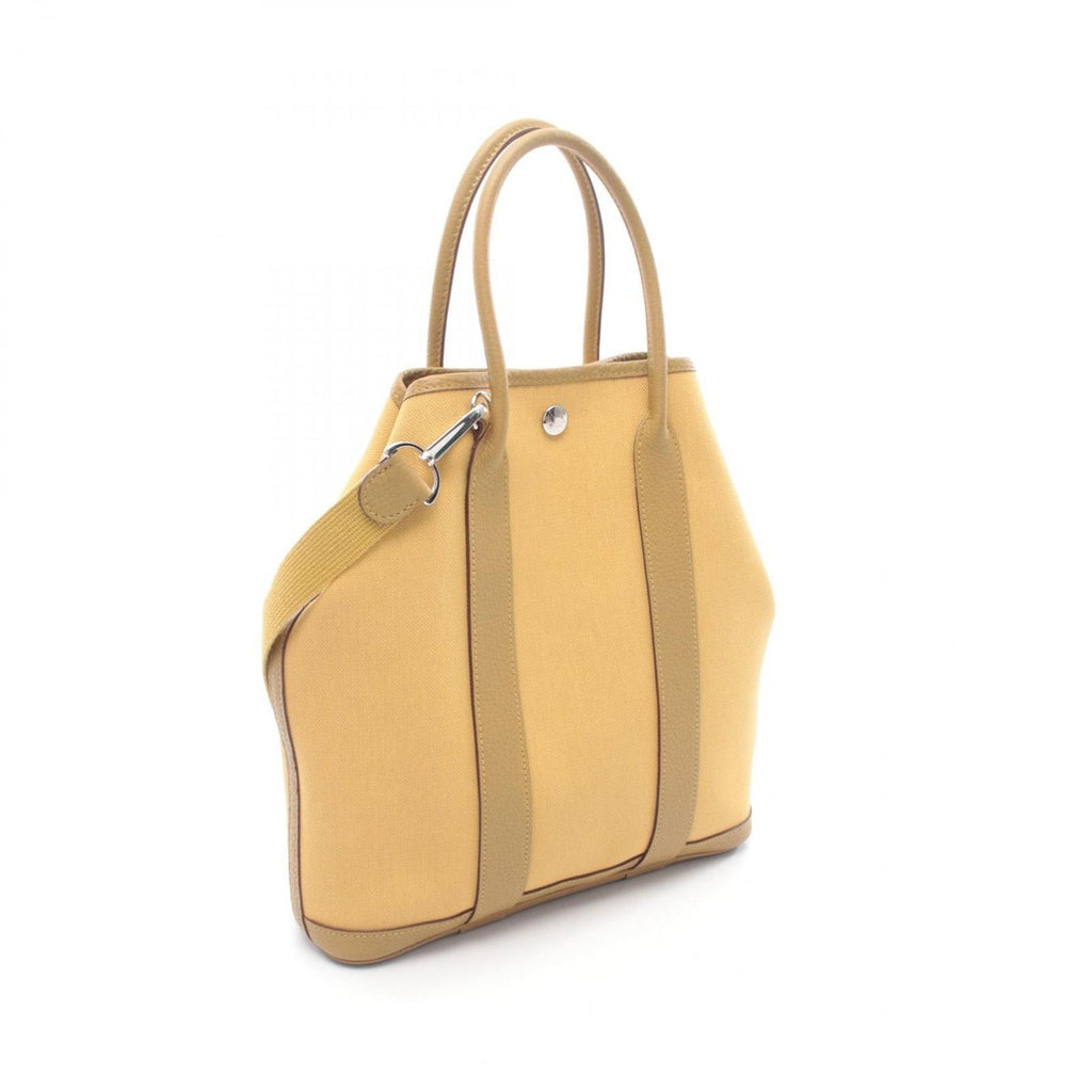 Hermes Tote Garden File PM Foin Canvas Yellow. Beige — view 2