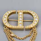 Dior Petit CD Brooch When Worn 5.5 cm Crystal Resin Pearl Gold — view 3