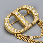Dior Petit CD Brooch When Worn 5.5 cm Crystal Resin Pearl Gold — view 4