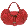 Fendi Moncler Spy Bag Handbag Nylon Leather Red 2180