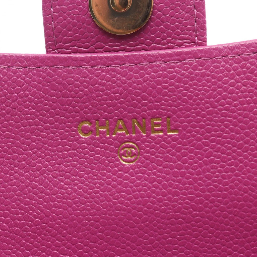 Chanel Shoulder Bag Quilted Chain Phone Case Wallet Purple Leather — view 5