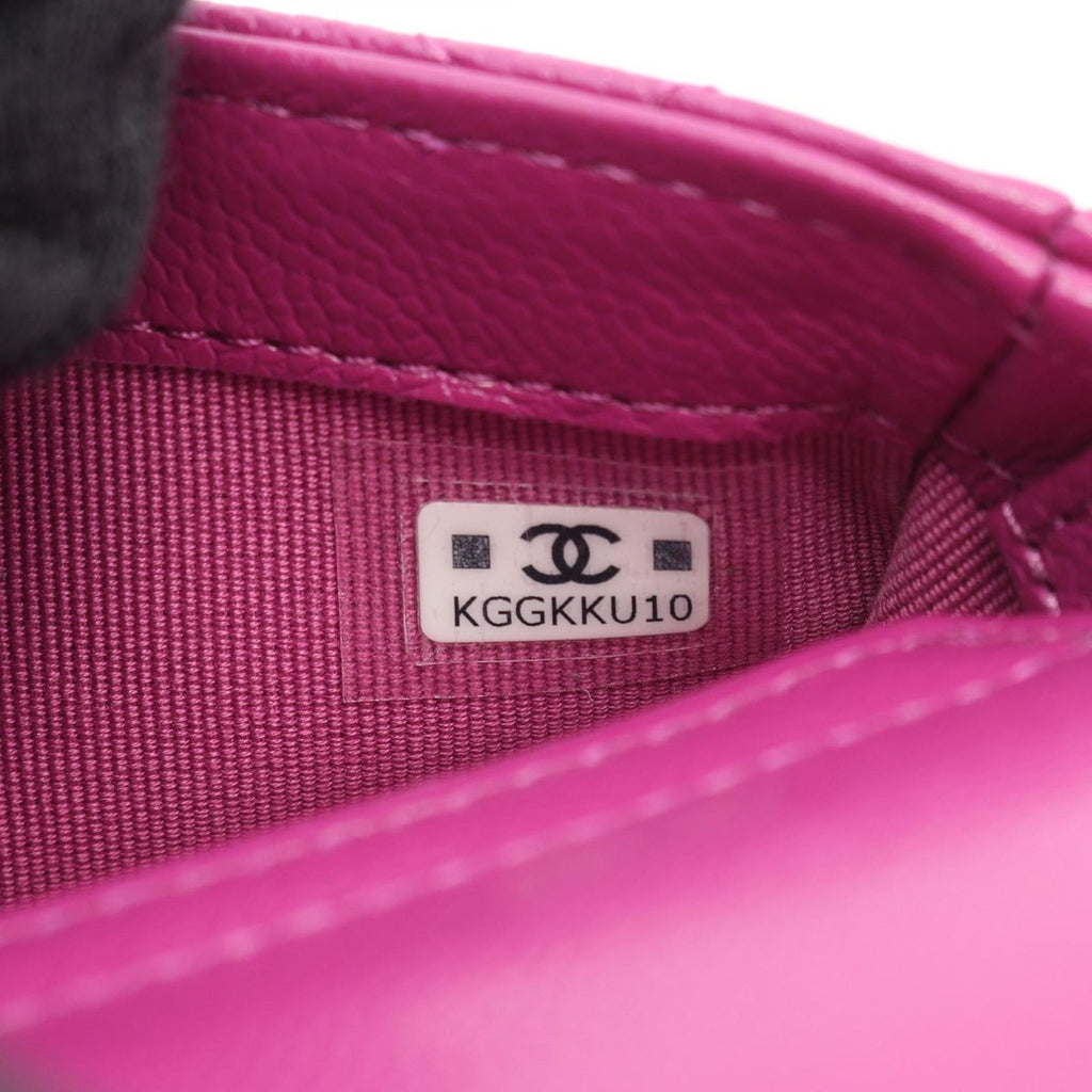 Chanel Shoulder Bag Quilted Chain Phone Case Wallet Purple Leather — view 6