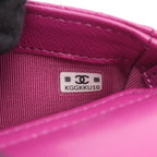 Chanel Shoulder Bag Quilted Chain Phone Case Wallet Purple Leather — view 6