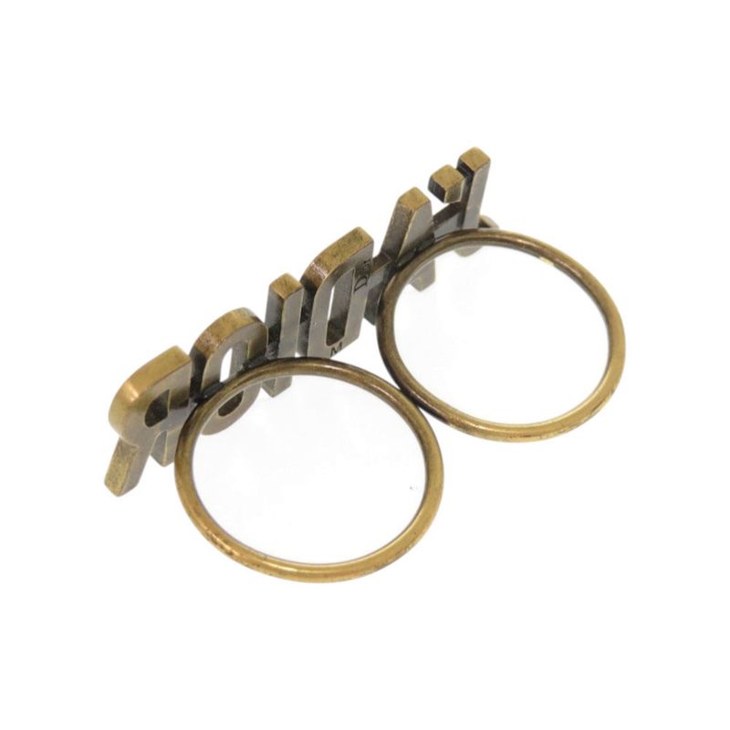 Christian Dior J'a Double Finger Ring Metal Size M Gold 1284 — view 4