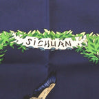 Hermes Carre 90 Sichlian Sicilian Animals Sichuan Silk Navy Scarf Blue — view 4