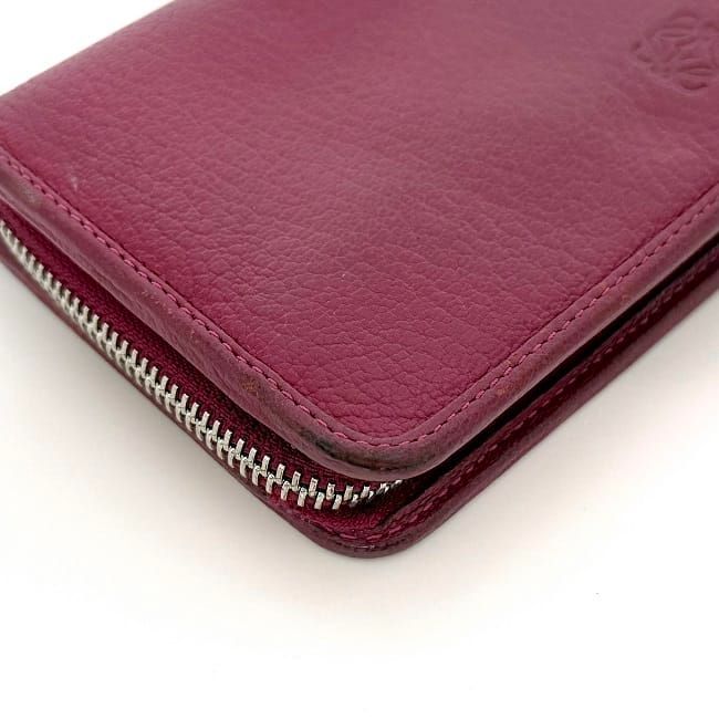 Loewe Round Zipper Long Wallet Pink Amazona Leather — view 7