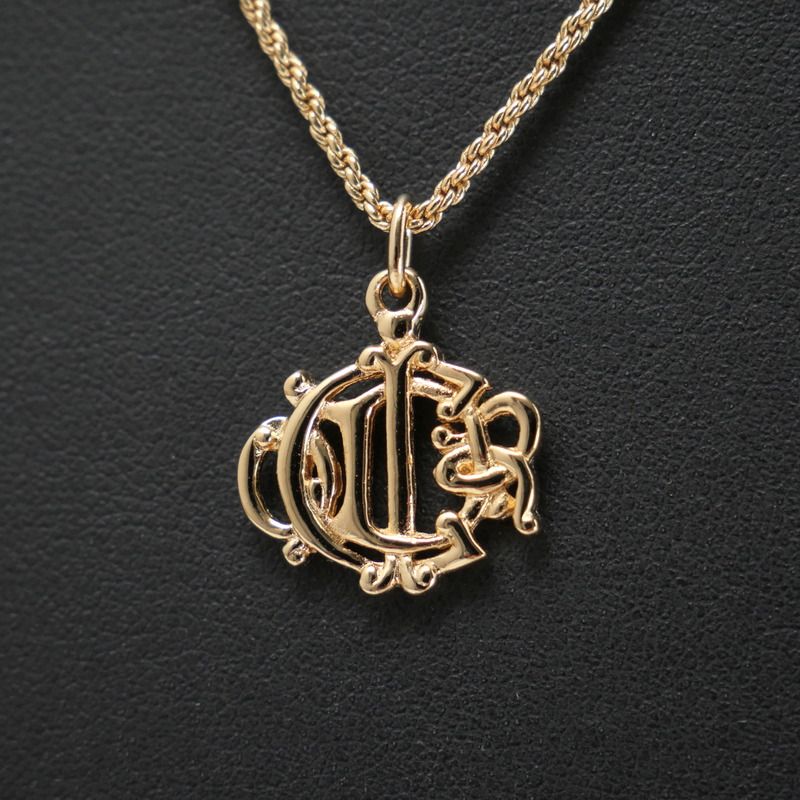 Christian Dior Vintage Necklace Logo Gold Germany — view 4