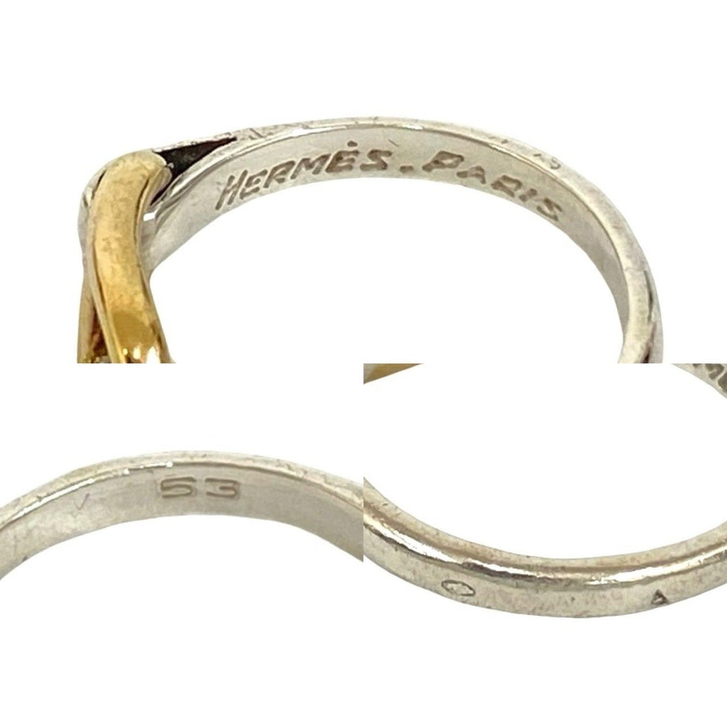 Hermes Chaine D'ancre Ring Vintage 18K Gold Silver X — view 2