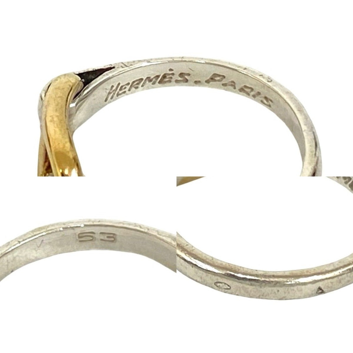 Hermes Chaine D'ancre Ring Vintage 18K Gold Silver X — view 2