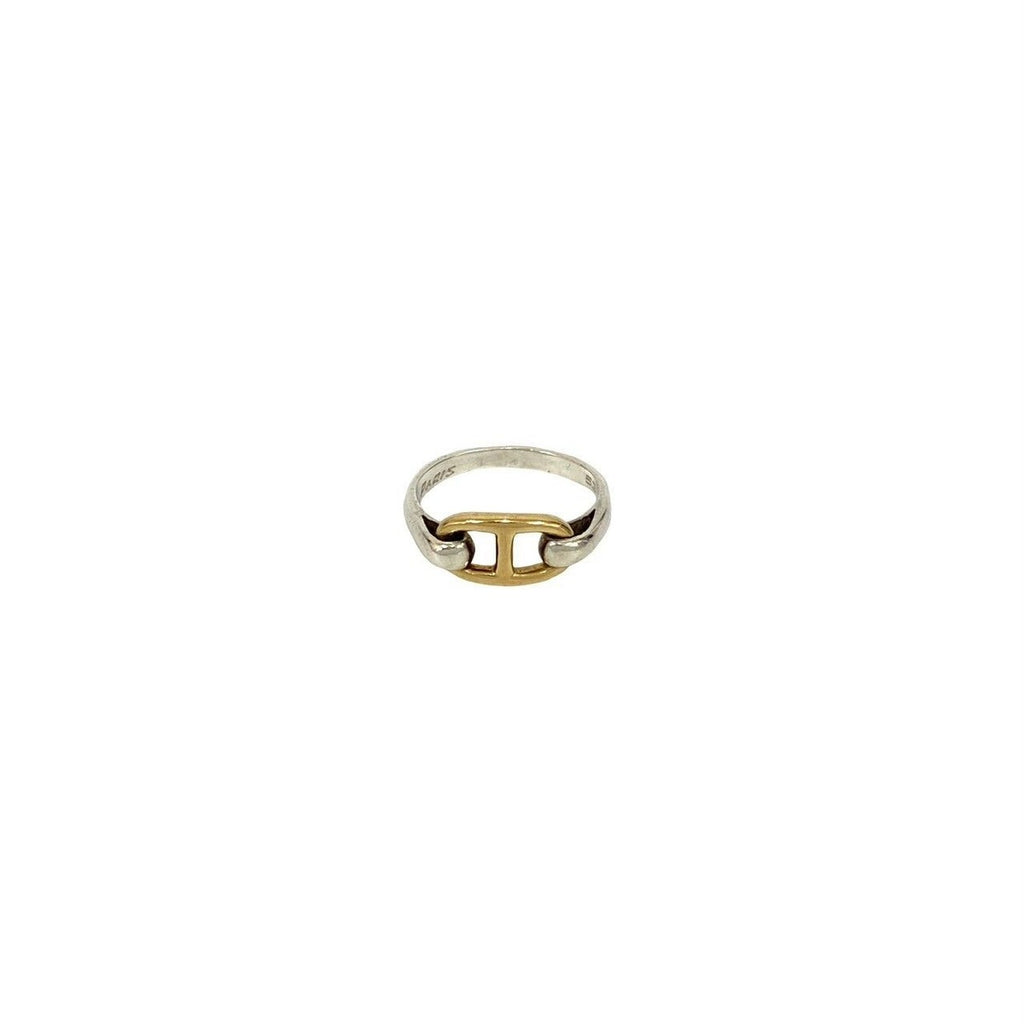 Hermes Chaine D'ancre Ring Vintage 18K Gold Silver X — view 4