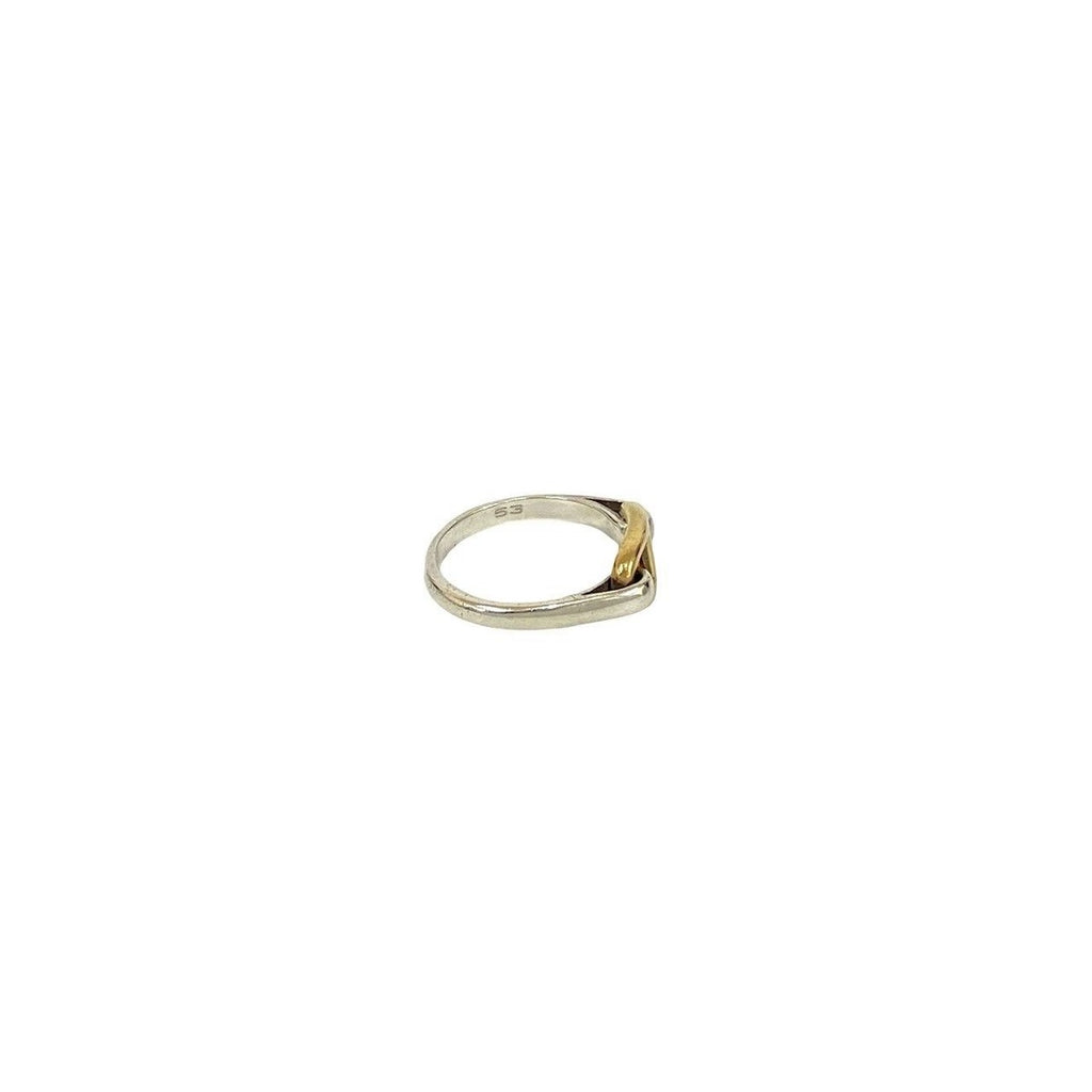 Hermes Chaine D'ancre Ring Vintage 18K Gold Silver X — view 5