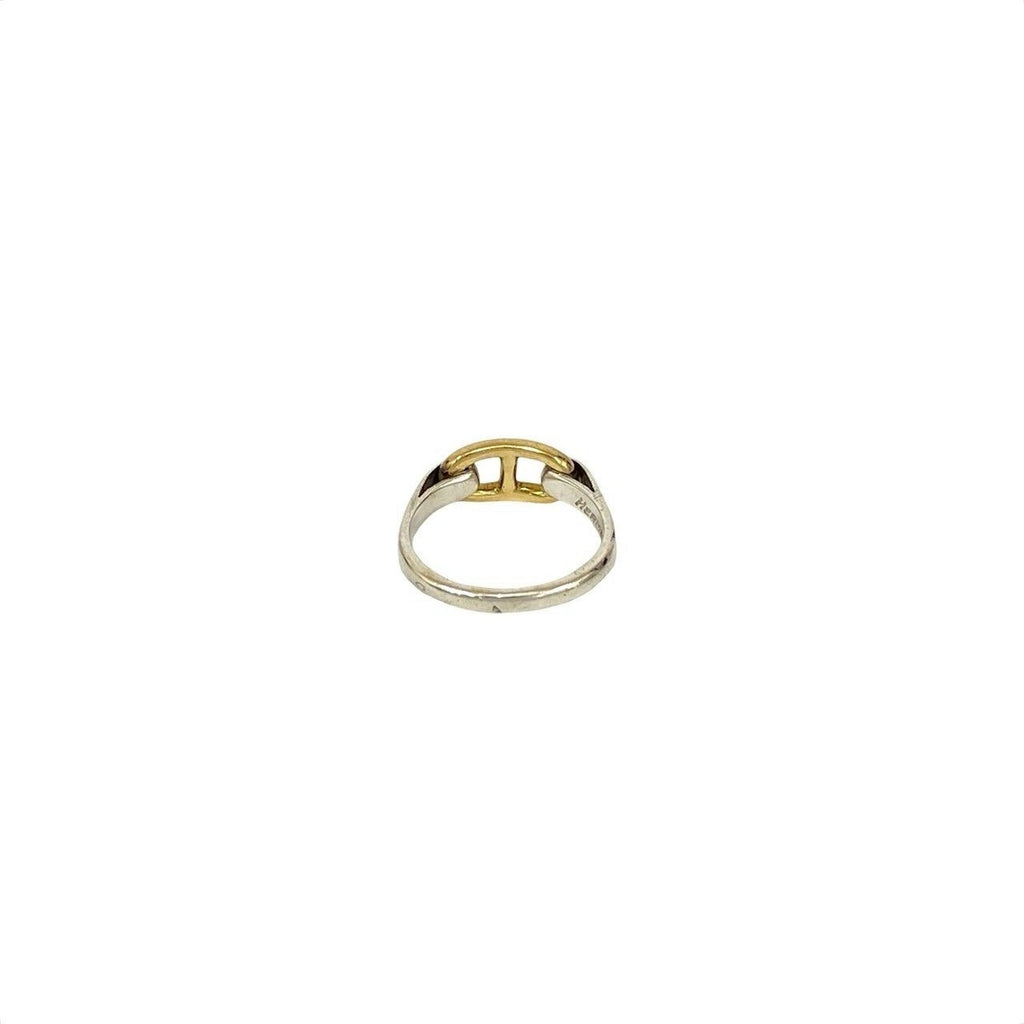 Hermes Chaine D'ancre Ring Vintage 18K Gold Silver X — view 7