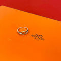 Hermes Chaine D'ancre Ring Vintage 18K Gold Silver X