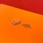 Hermes Chaine D'ancre Ring Vintage 18K Gold Silver X