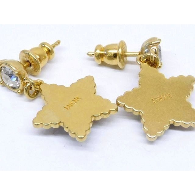 Dior List Earrings Petit CD Lucky Baroque Logo Star Gold Black — view 2