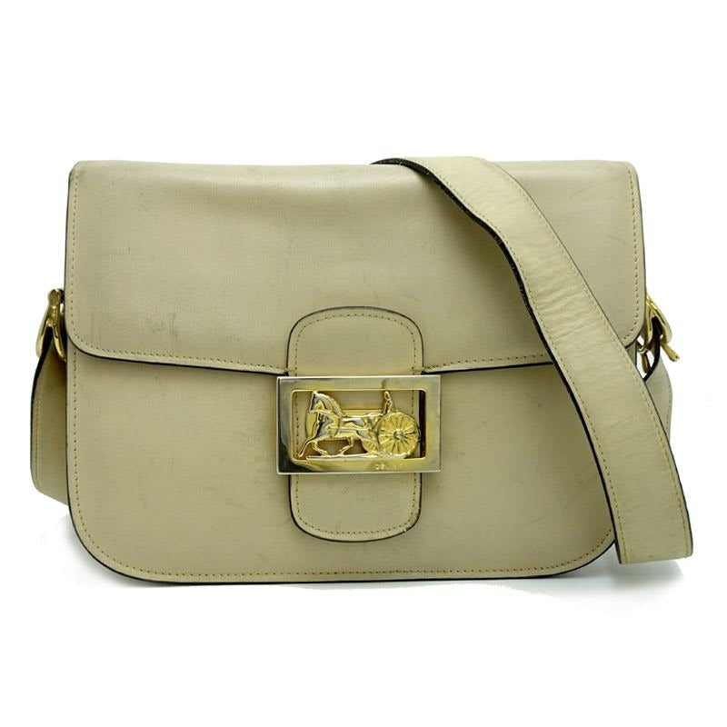 Celine Shoulder Horse Carriage Ivory Bag — view 2