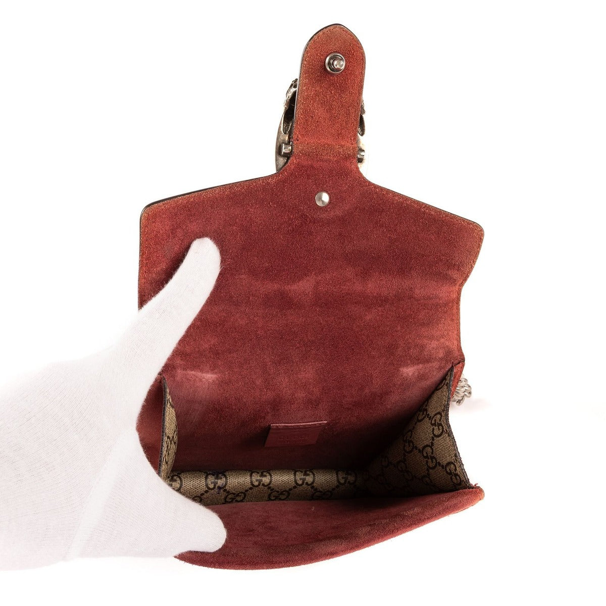 Gucci Blooms Dionysus Beige Burgundy Supreme Canvas Shoulder Bag — view 9