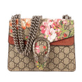 Gucci Blooms Dionysus Beige Burgundy Supreme Canvas Shoulder Bag
