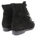 Chanel Vintage CC Logo Stitch Suede Leather Lace Up Short Boots Black 36 — view 5