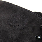Chanel Vintage CC Logo Stitch Suede Leather Lace Up Short Boots Black 36 — view 7