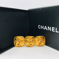 Chanel CC Logo Vintage Brooch Gold