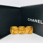 Chanel CC Logo Vintage Brooch Gold