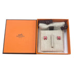 Hermes Earrings Pop Ashe Mini H Logo Rose Tropic Pink Silver — view 8