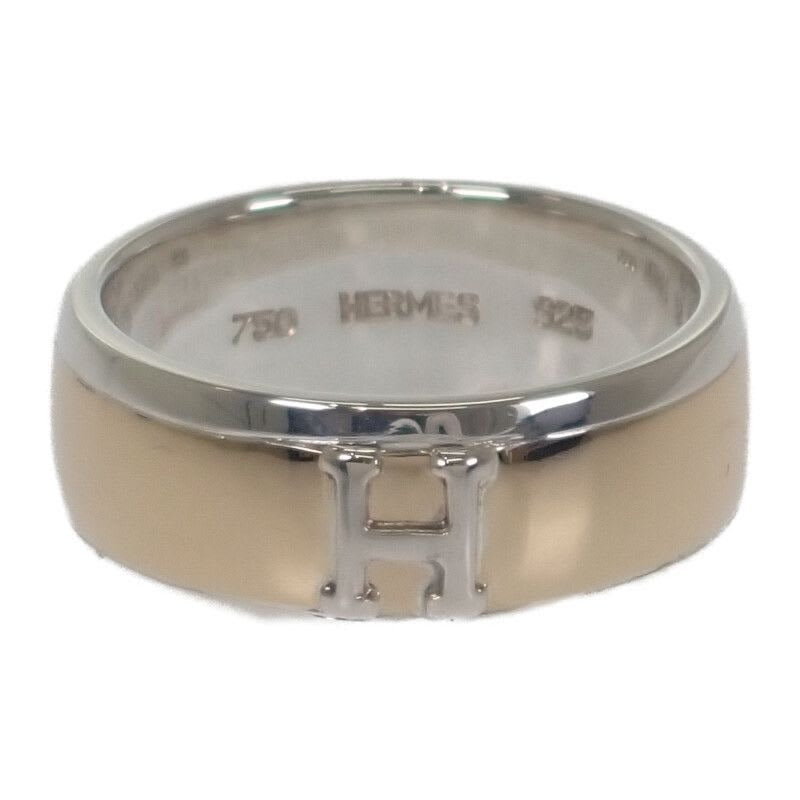 Hermes H Logo No 15 Ring Silver 925 18K Yellow Gold — view 2