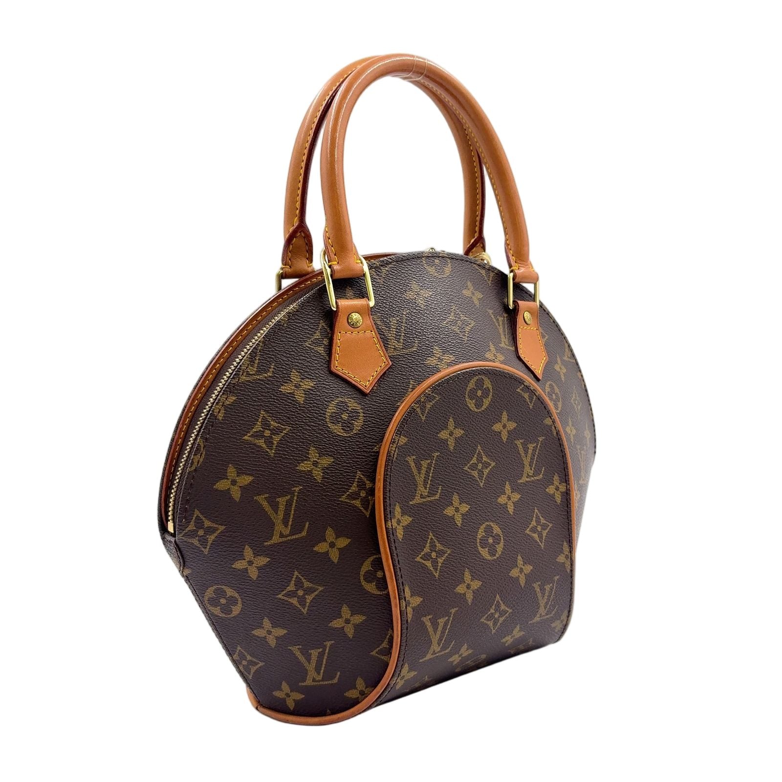 Louis Vuitton Ellipse PM Monogram Leather Brown Handbag Gold — view 2