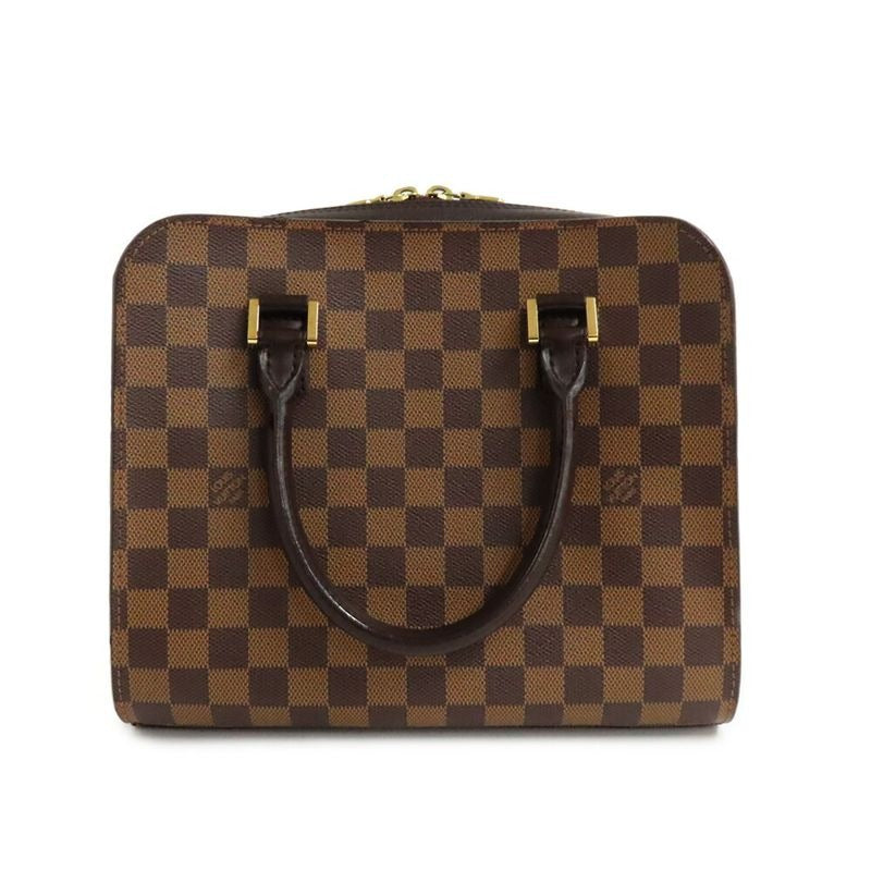 Louis Vuitton Triana Damier Ebene Handbag Brown Gold Hardware