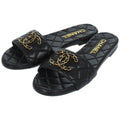 Chanel CC Logo Quilted Leather Black Mule