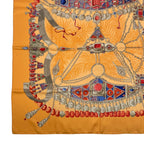 Hermes Silk Scarf Terres Precieuses Precious Places Orange Box — view 5