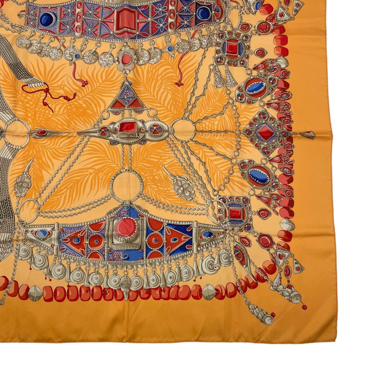Hermes Silk Scarf Terres Precieuses Precious Places Orange Box — view 6
