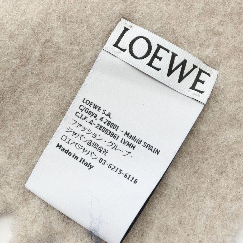 Loewe Scarf Navy Wool Beige — view 2