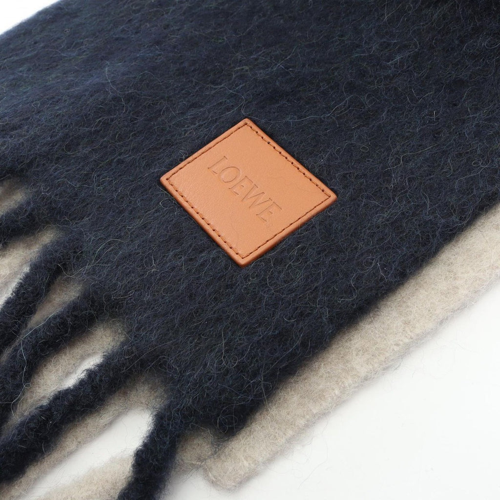 Loewe Scarf Navy Wool Beige — view 4