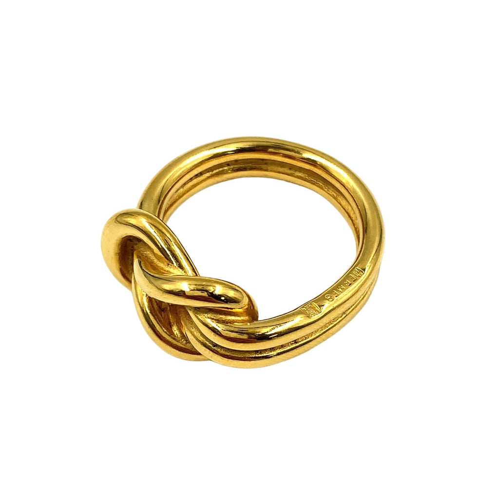 Hermes Atame Scarf Ring Metal Gold